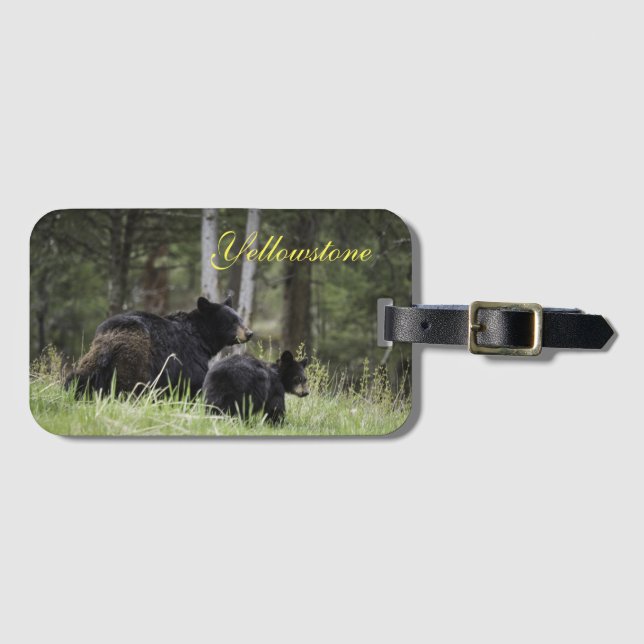 Étiquette À Bagage Jellowstone Luggage Bear (Devant Horizontal)