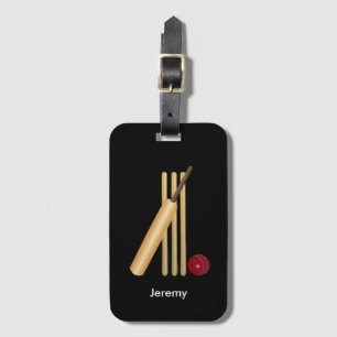 Étiquette À Bagage Jeu de cricket, texte personnalisable Balise de ba