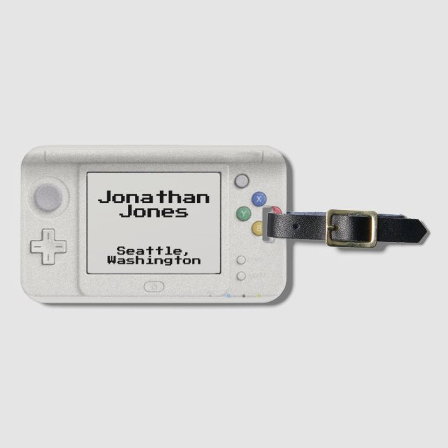 Étiquette À Bagage Jeu électronique à main personnalisé Vieux-École (Devant Horizontal)