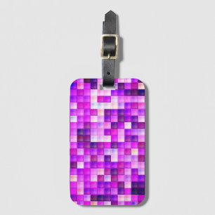 Étiquette À Bagage Jeu vidéo Pixels Carré rose Motif