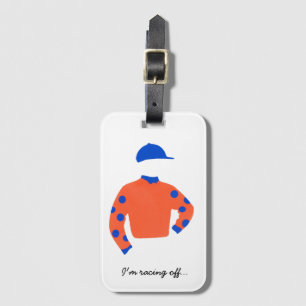 Étiquette À Bagage Jockey Silks "Je pars... " identité.