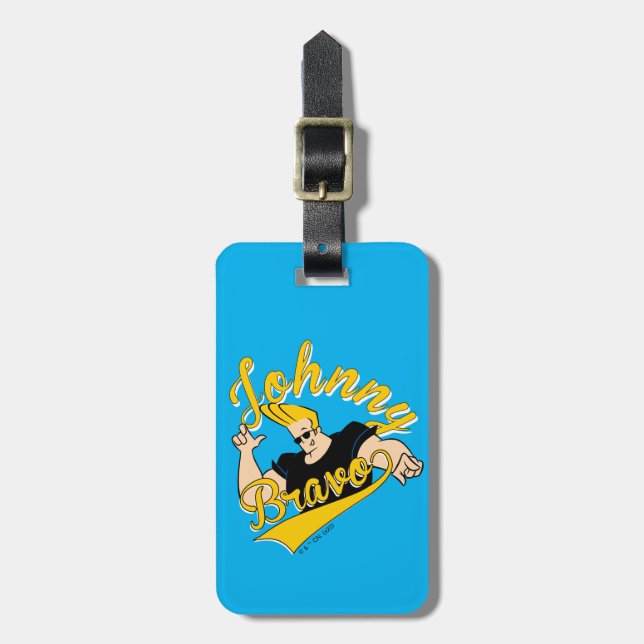 Étiquette À Bagage Johnny Bravo Graphisme sportif (Devant Vertical)