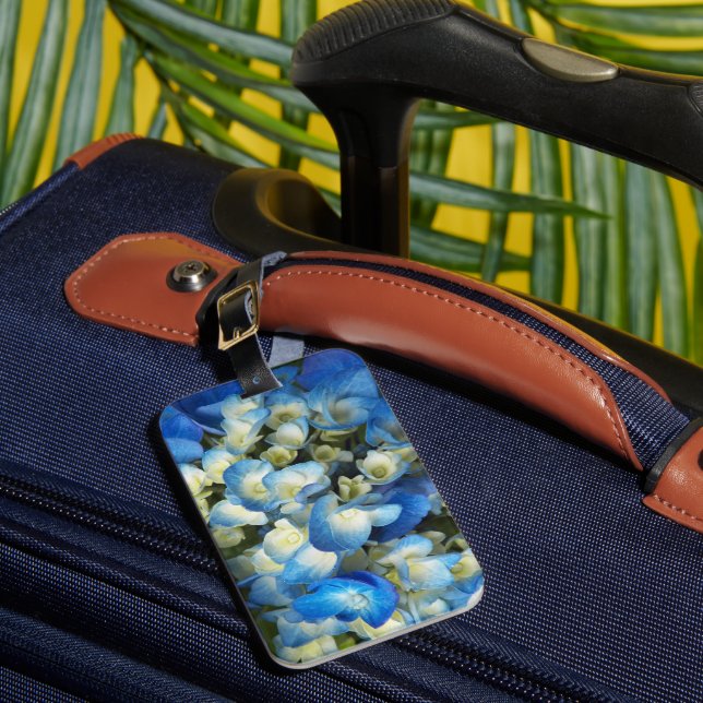 Étiquette À Bagage Joli bleu Hydrangea Floral (Insitu Rectoal 1)