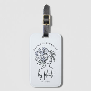Étiquette À Bagage Joli bleu Plante floral distrait jardiner mignon