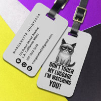 Joli Chat En colère Humour Noir et Gris