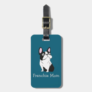 Étiquette À Bagage Joli chiot, bleu foncé moyen