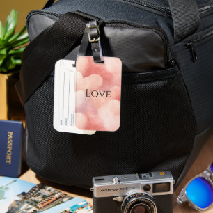 Étiquette À Bagage Joli Coeur rose