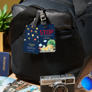 Étiquette À Bagage Joli enfant de construction STOP