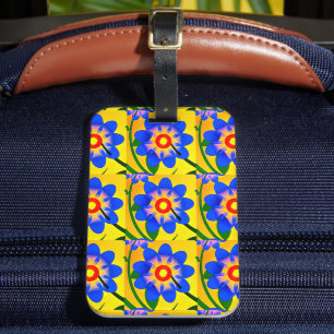 Étiquette À Bagage Joli Motif de fleurs Abstraites