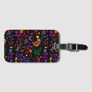 Étiquette À Bagage Joli motif floral coloré