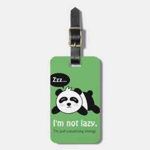 Étiquette À Bagage Joli panda endormi pas paresseux