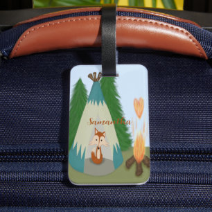 Étiquette À Bagage Joli renard solitaire