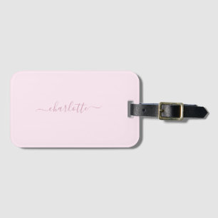 Étiquette À Bagage Joli rose et blanc doux