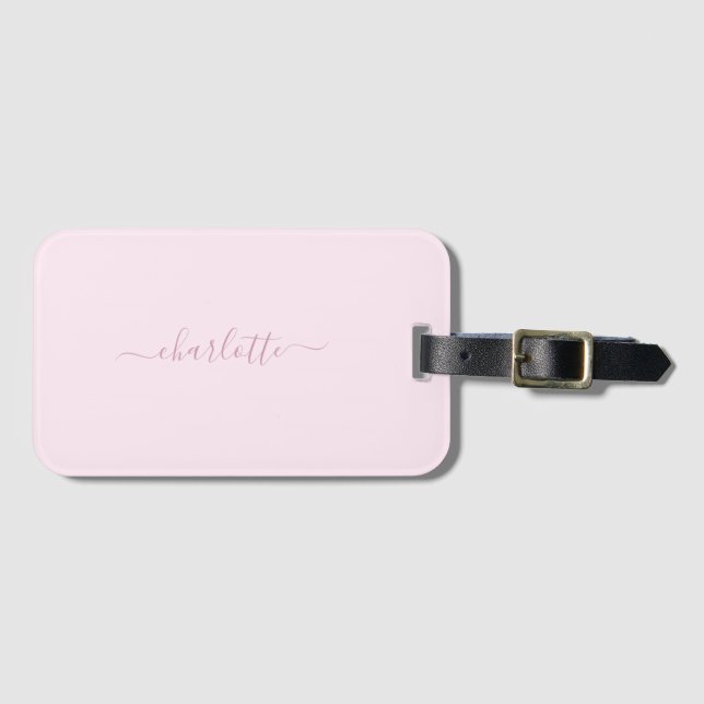 Étiquette À Bagage Joli rose et blanc doux (Devant Horizontal)