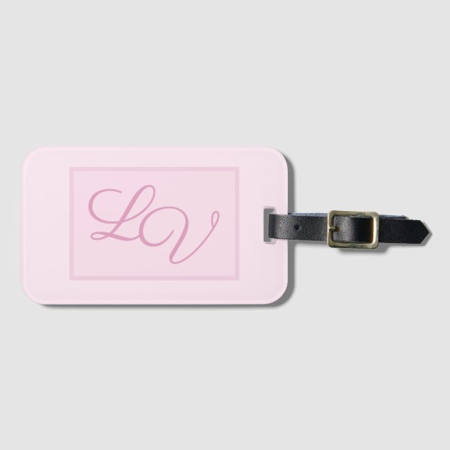 Étiquette À Bagage Joli rose et blanc doux (Devant Horizontal)