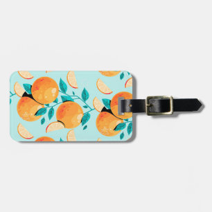 Étiquette À Bagage Jolie aquarelle Citrus orange