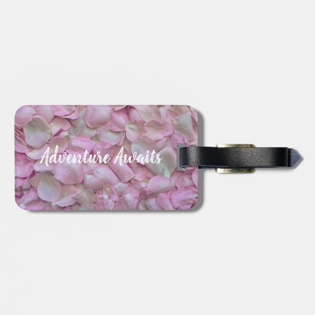 Étiquette À Bagage Jolie Floral Adventure Await citation | étiquette  (Dos horizontal)