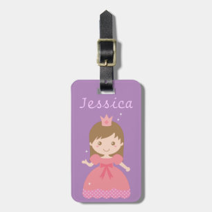 Étiquette À Bagage Jolie Princesse, Rose pour Petites Filles