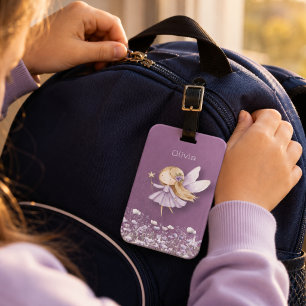 Étiquette À Bagage Jolies Fées Filles Violettes