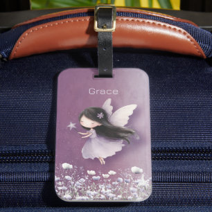 Étiquette À Bagage Jolies Fées Filles Violettes