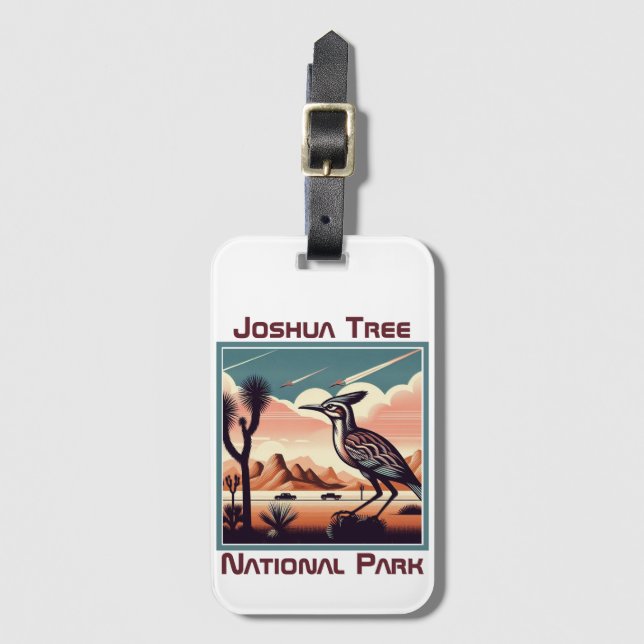 Étiquette À Bagage Joshua Tree National Park Retro Souvenir Cadeau (Devant Vertical)