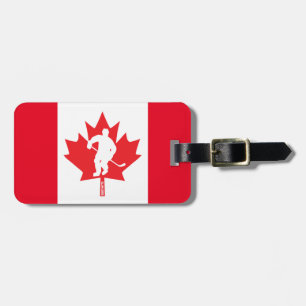 Étiquette À Bagage Joueur de la Feuille d'érable du Canada