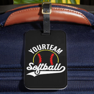 Étiquette À Bagage Joueur de l'équipe de softball AJOUTER UN NOM Ligu
