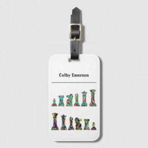 Étiquette À Bagage Joueurs Jeu Jeu Jeu d'échecs Couleur Arc-en-ciel J