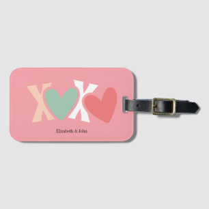 Étiquette À Bagage Jour de la Saint Valentin "XOXO" coloré