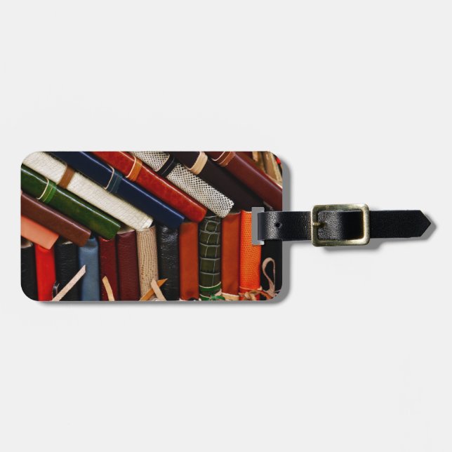 Étiquette À Bagage Journaux Liés par Cuir (Devant horizontal)