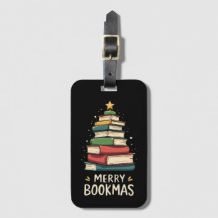 Étiquette À Bagage Joy Bookmas - Festive Book Stack for Book Lovers
