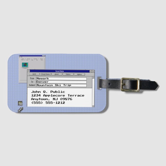Étiquette À Bagage Joyeux Anniversaire Personnalisé Windows 95 Thème  (Devant Horizontal)