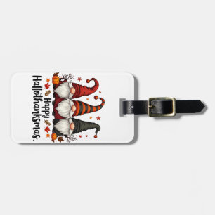 Étiquette À Bagage Joyeux Hallothanksmas Halloween Noël Gnomes