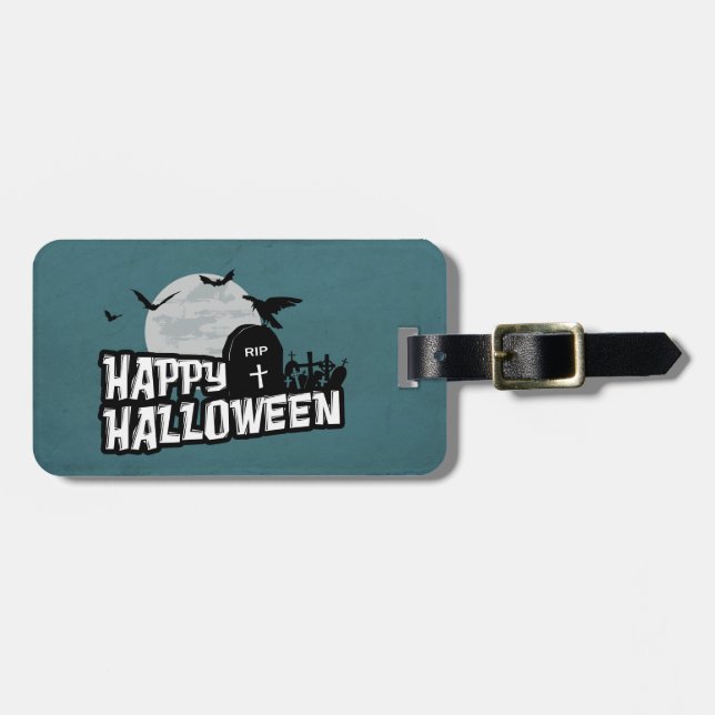 Étiquette À Bagage Joyeux Halloween (Devant horizontal)