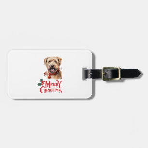 Étiquette À Bagage Joyeux Noël Staffordshire Bull Terrier