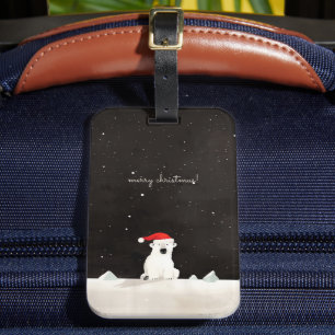 Étiquette À Bagage Joyeux Ours Polaire De Noël !