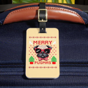 Étiquette À Bagage Joyeux Pugmas ! Étiquette de bagage