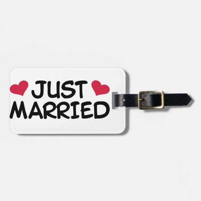 Étiquette À Bagage Juste mariage marié (Devant horizontal)