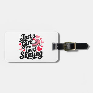 Étiquette À Bagage Juste une fille qui aime le patinage