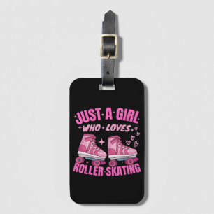 Étiquette À Bagage Juste Une Fille Qui Aime Le Patinage À Roulettes