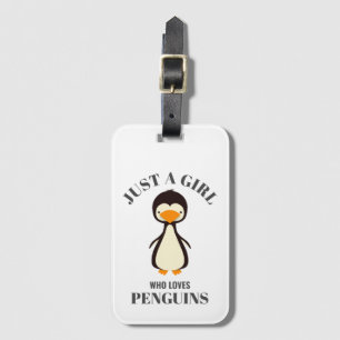 Étiquette À Bagage Juste une fille qui aime les pingouins