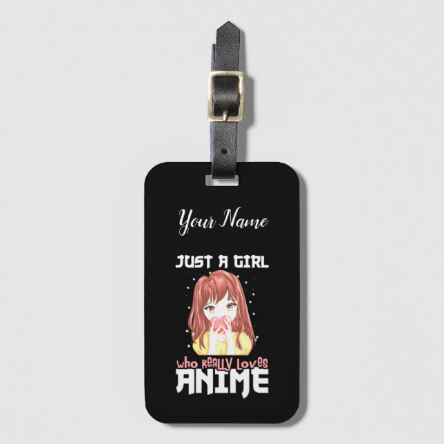 Étiquette À Bagage Juste Une Fille Qui Aime Vraiment Anime (Devant Vertical)