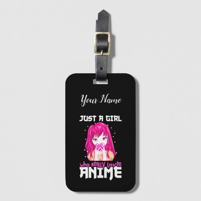 Étiquette À Bagage Juste Une Fille Qui Aime Vraiment Anime (Devant Vertical)