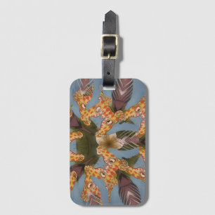 Étiquette À Bagage Kaleidoscope Giraffe Mandala : Safari Art Abstrait