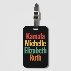 Étiquette À Bagage Kamala Michelle Elizabeth Ruth Politique féministe