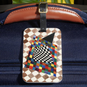 Étiquette À Bagage Kandinsky - Chèque, peinture abstraite colorée,