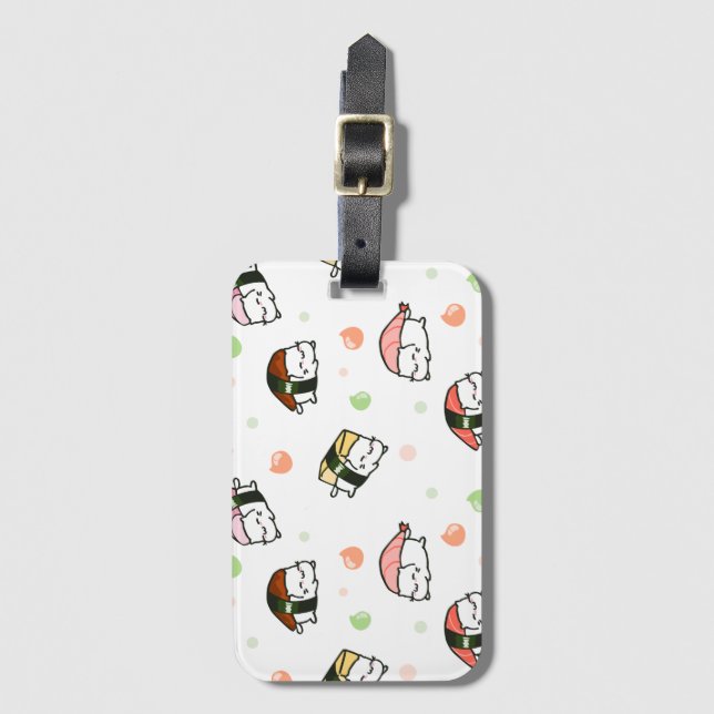 Étiquette À Bagage Kawaii Neko Nigiri (Devant Vertical)