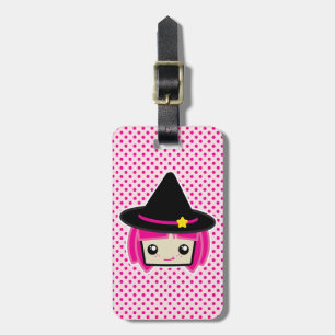 Étiquette À Bagage Kawaii Pink Haired Witch Tags des bagages de voyag