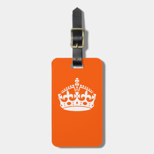 Étiquette À Bagage KEEP CALM CROWN Icon on Orange Customize This