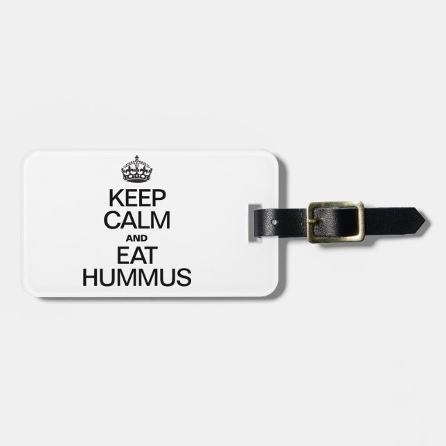 ÉTIQUETTE À BAGAGE KEEP CALM ET EAT HUMMUS (Devant horizontal)
